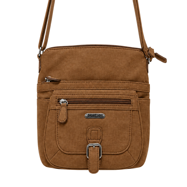 Multisac Crossbody Bag Brown Faux Leather Pocket Purse