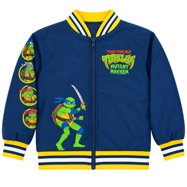 Nickelodeon TMNT Mutant Mayhem Bomber Jacket Size 8 Blue