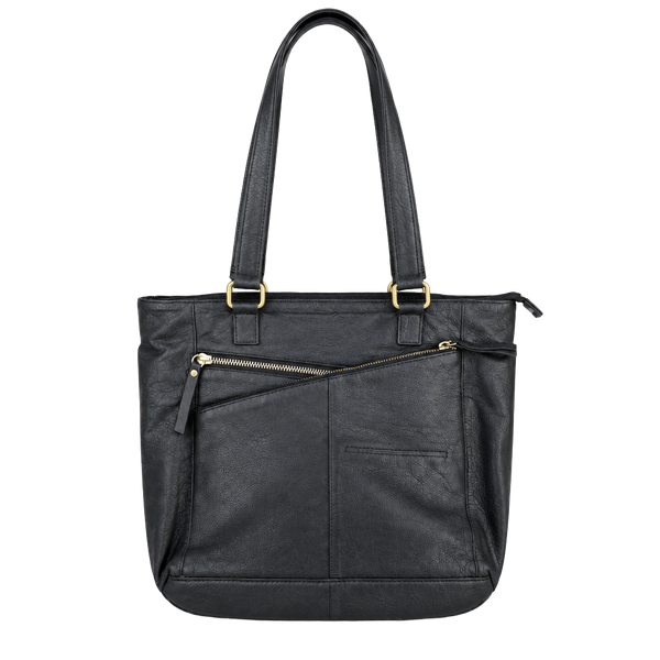 90s black leather tote bag 
