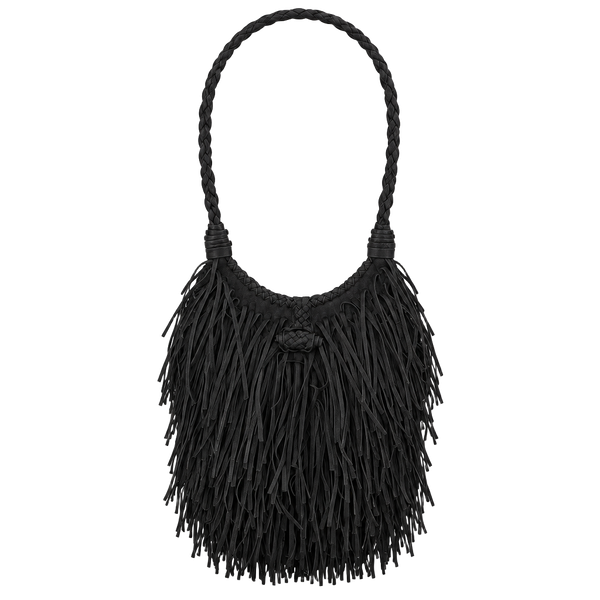 y2k black western fringe purse 
