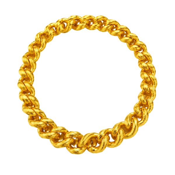 Anne Klein Gold Tone Textured Links Necklace