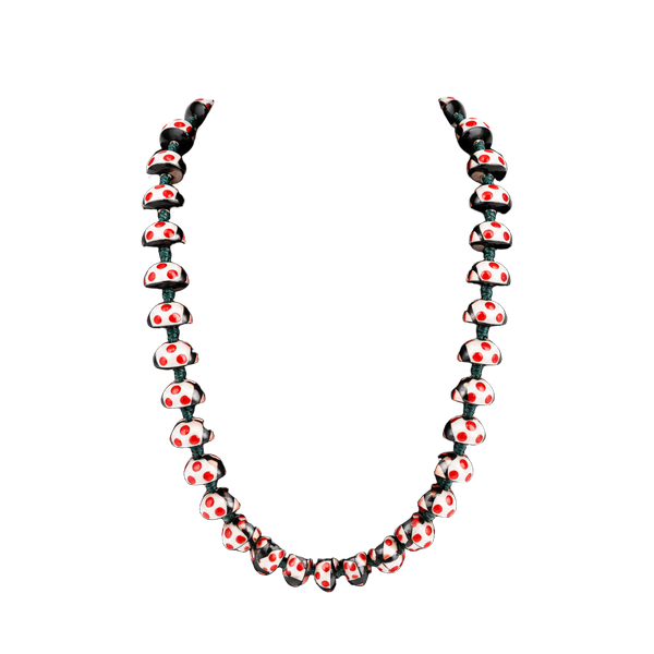 Handmade Ladybug Ceramic Bead Necklace 