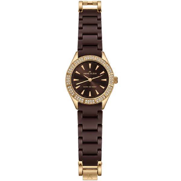 Anne Klein Ceramic Crystal Rose Gold Women's Watch