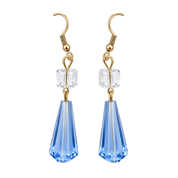 Handmade Jewelry S925 Blue Crystal Drop Earrings