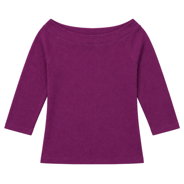 Gap Boatneck Top Size Kids M Purple 3/4 Sleeve Knit Shirt
