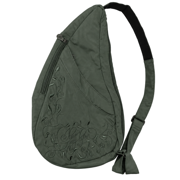 AmeriBag Small Healthy Back Bag Love My Life Microfiber Crossbody Sling