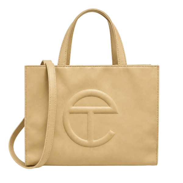 Telfar Medium Shopping Bag Cream Faux Leather Tote