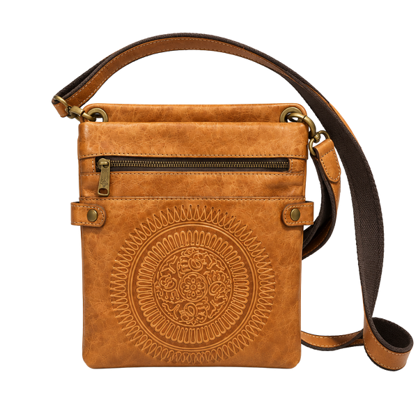 Patricia Nash Francesca Leather Brown Messenger Shoulder Bag Organizer Medium