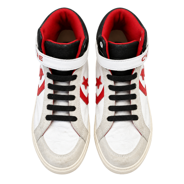 Converse Pro Blaze Strap High Top Sneakers White Red Black Junior 5