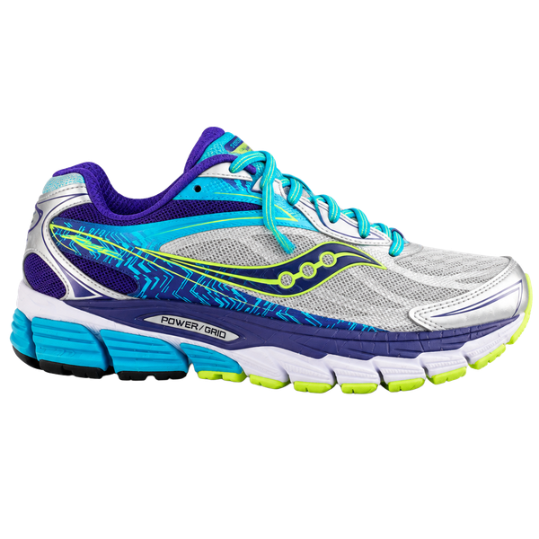 Saucony Ride 8 Size 8 .5 Silver Purple Blue Running Shoes