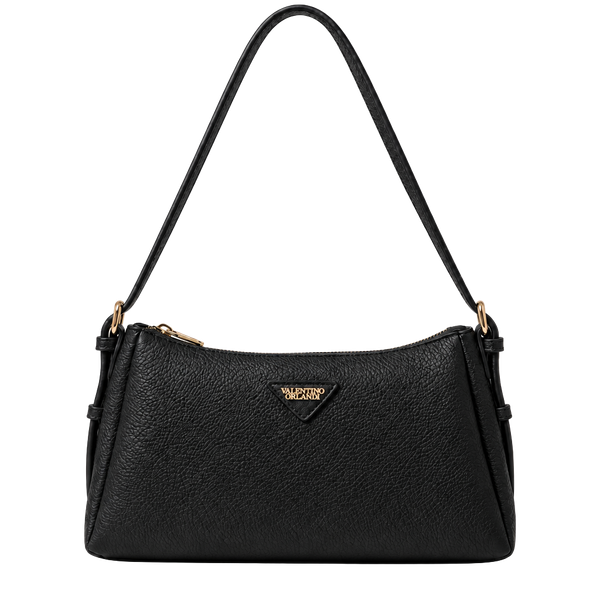 Valentino Orlandi Black Pebbled Leather Shoulder Bag