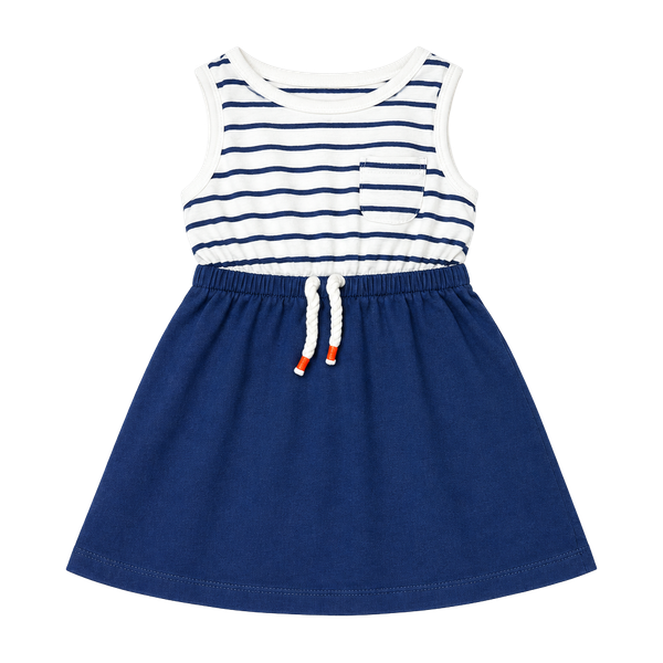 Carter's Striped Dress Size 9M Blue White Tank Sundress