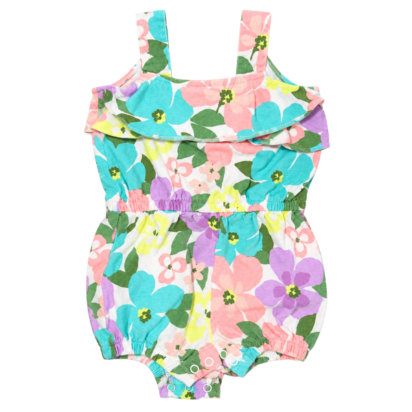 Carter's Floral Tank Romper Size 9M Multicolor