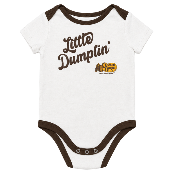 Cracker Barrel Little Dumplin Bodysuit Size 9m Cream Brown