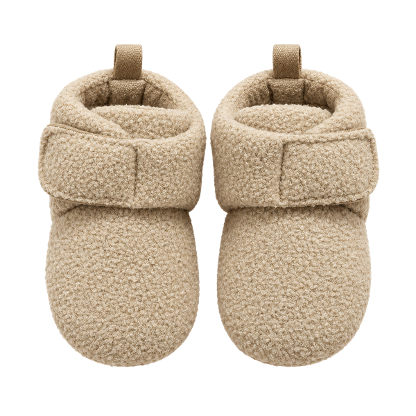 Lullaby Lane Fleece Baby Booties Size 3 (6-9M) Tan