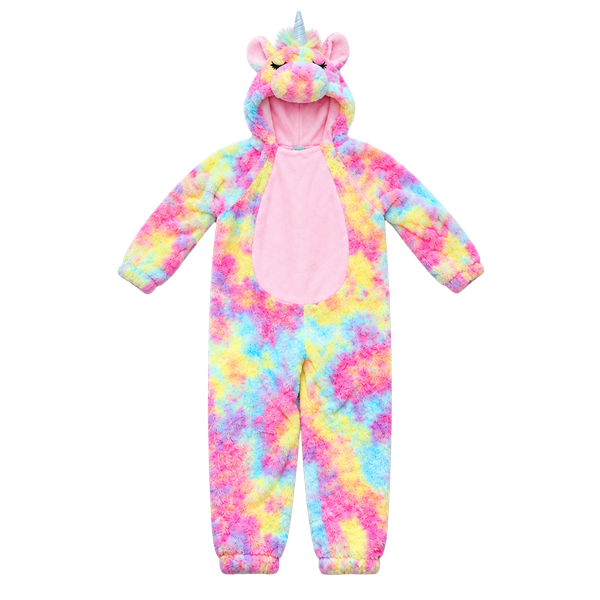 Singtex Unicorn Costume Size 4-5T Multicolored Faux Fur Zip Up