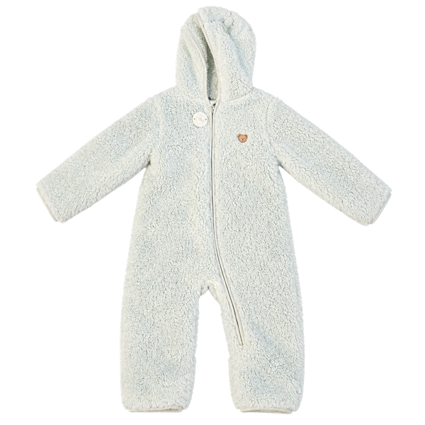 Huggies Sherpa Fleece Pramsuit Size 12M Blue Bear Ears Hooded