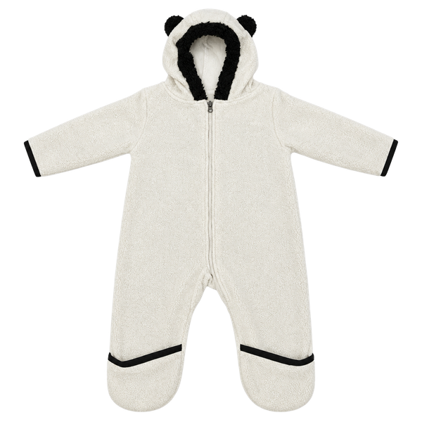 Cuddle Club Fleece Pramsuit Size 6-12 Months Gray Bear Ears Hooded