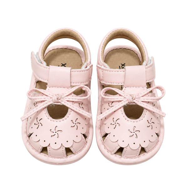 XiaoMika Kids Sandals Size 20 Pink Bow Hollow Out Summer Toddler Shoes