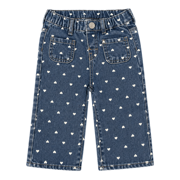 Cream/floral Flared Leg Jeans for kids