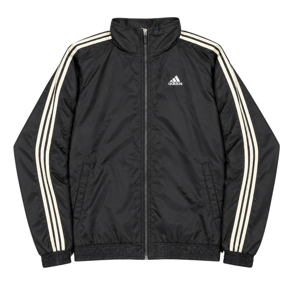 Adidas Vintage Full Zip Windbreaker Jacket Size L Black 3-Stripe