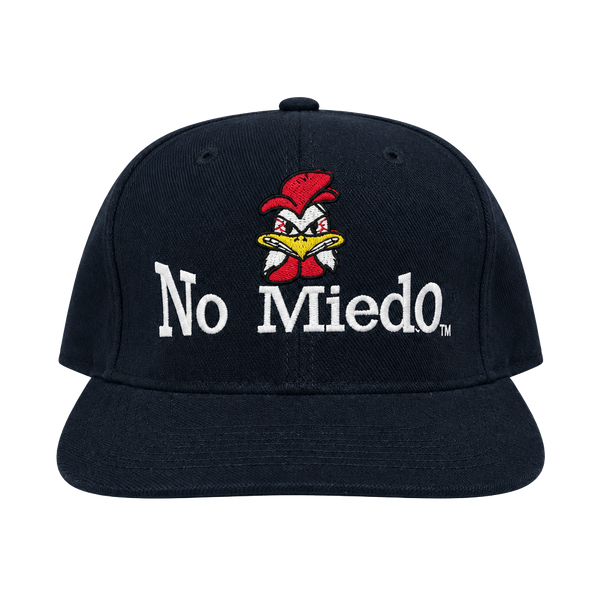 No Miedo Snapback Hat Black Rooster Embroidered Mascot Cap
