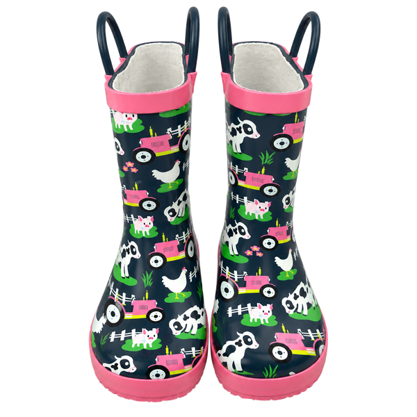 Western Chief Farm Fun Rain Boots Size 11/12 Kids Farm Print