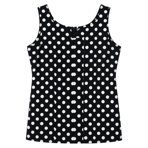 Ronni Nicole Polka Dot Dress Size 24W Black White Sleeveless Scoop Neck