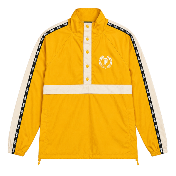 Victoria's Secret Pink Anorak Windbreaker Jacket Yellow White