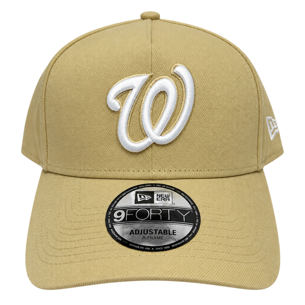 New Era Washington Nationals 9FORTY A-Frame Adjustable Hat Khaki