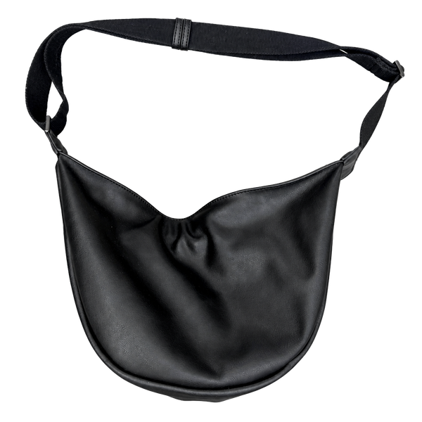 Carla Rockmore Black Leather Half Moon Shoulder Bag