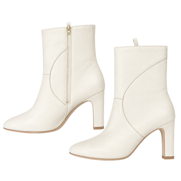 Naturalizer Harlene Boot Size 9.5M Vanilla Cream Leather Heeled Booties