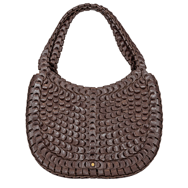 Marco Avane Brown Woven Leather Shoulder Bag