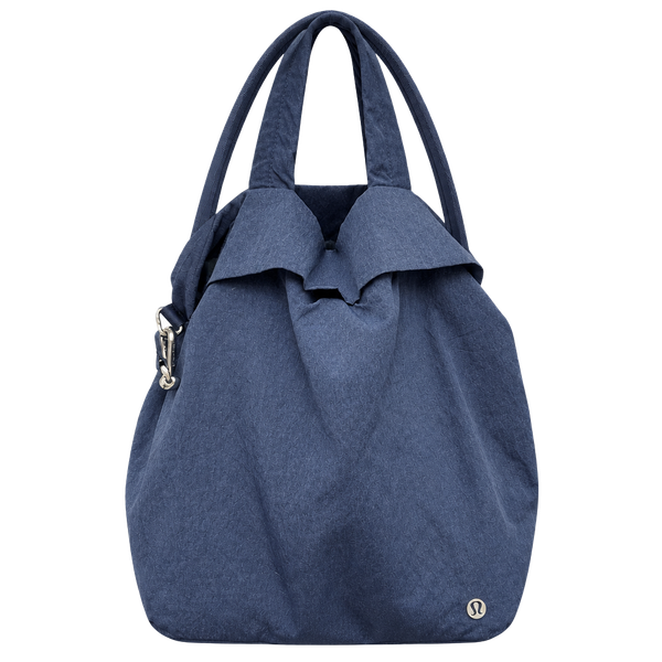 Lululemon On My Level Bag Navy Nylon Slouchy Tote