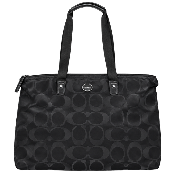 COACH Signature Nylon Getaway Weekender Tote Bag Black