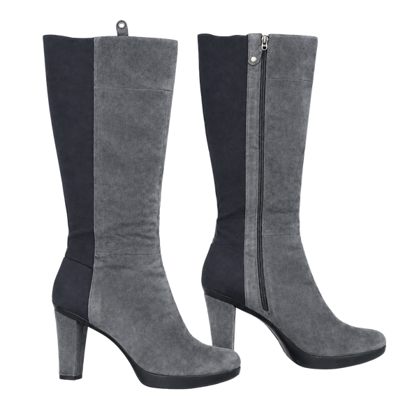 Geox D54G9C Size 42 Gray Suede Heeled Boots
