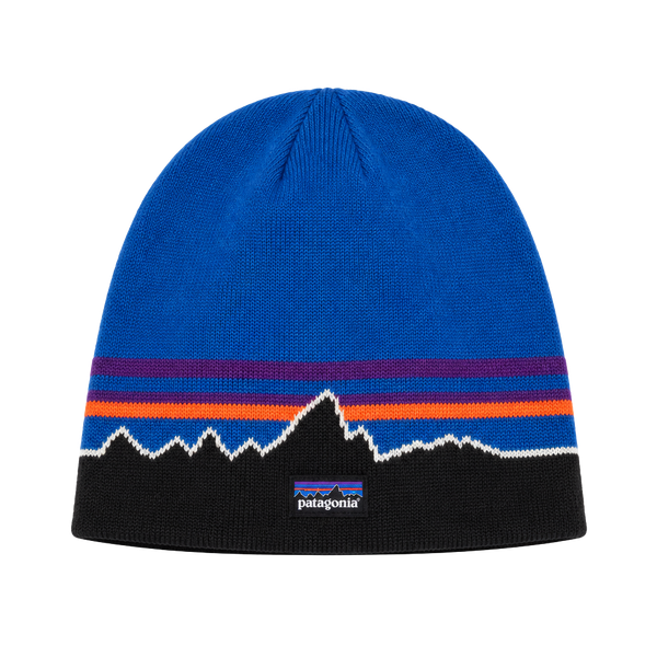 Early 2000s Patagonia Beanie Hat Classic Fitz Roy Andes Blue