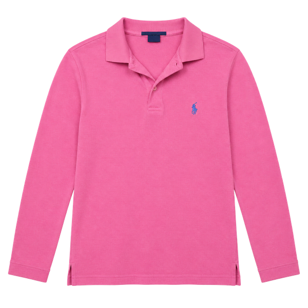 Ralph Lauren Sport Long Sleeve Polo Kids Size S Pink Cotton
