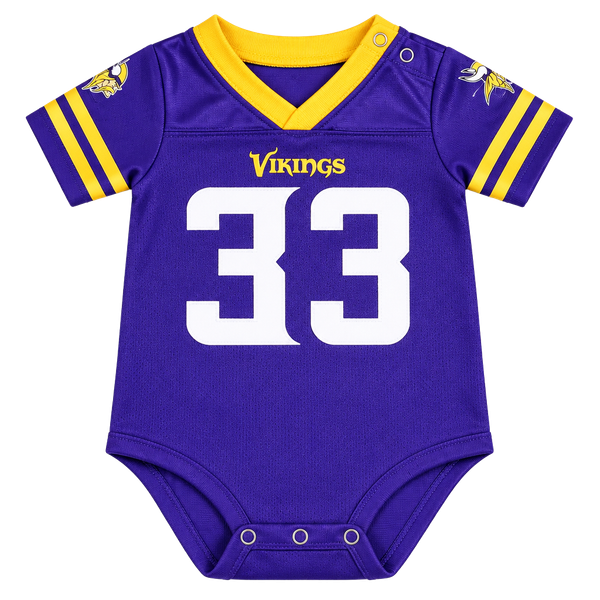 NFL Team Apparel Kids Minnesota Vikings #33 Cook Baby Bodysuit 3-6M Purple