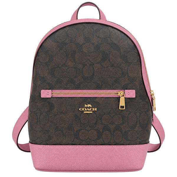 Coach Kenley Signature Canvas Backpack Brown Pink