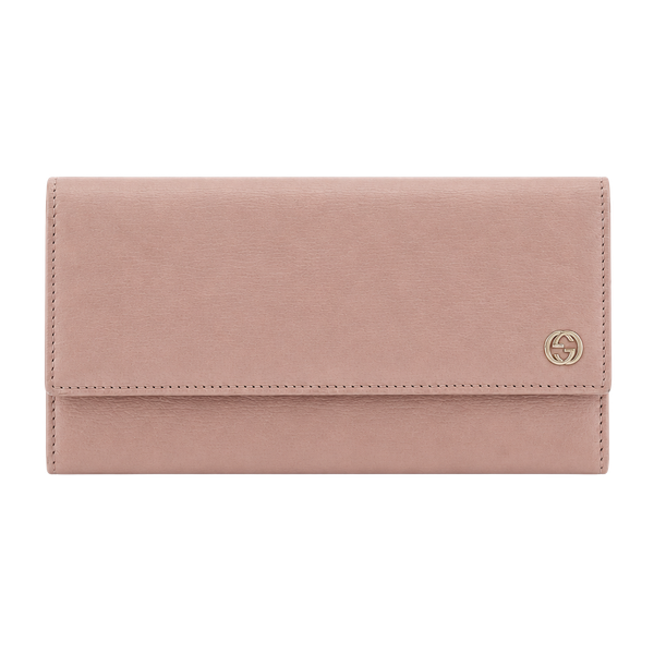 Gucci Interlocking G Continental Wallet Pink Leather