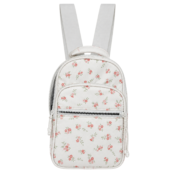 No Boundaries Floral Sling Backpack White Pink Canvas Crossbody