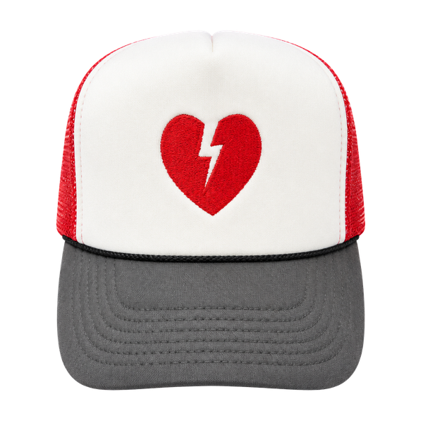 Warren Zeiders Trucker Hat Red White Broken Heart Snapback Signed