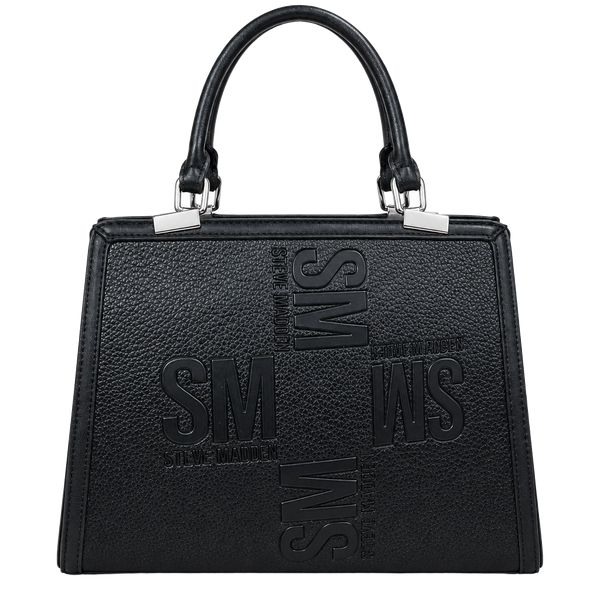 Steve Madden Bmateo Black Embossed Satchel Bag