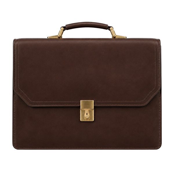 Gold Pfeil Vintage Brown Leather Briefcase Document Bag