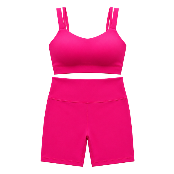 052 Lululemon Like a Cloud Longline Bra D/DD Pink Flare Sz 8