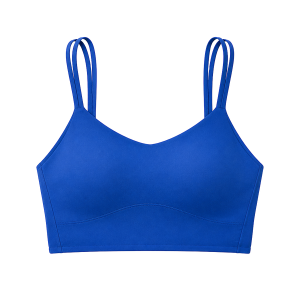 007 Lululemon Like a Cloud Longline Bra Beach Ball Blue B/C Cup sz 6