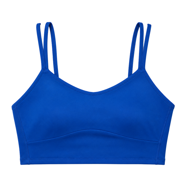 008 Lululemon Like a Cloud Longline Bra Beach Ball Blue B/C Cup sz 4