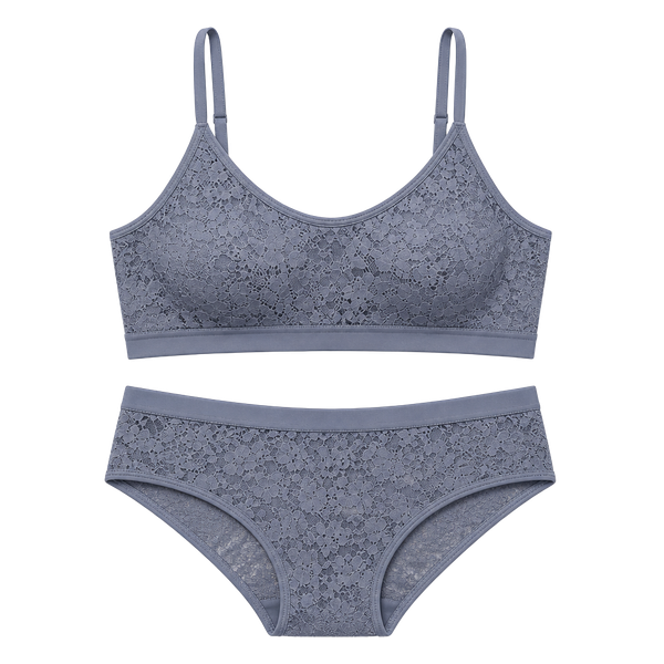 174 Lululemon Soft Stretch Lace Scoopneck Bralette Solar Grey Sz SMALL