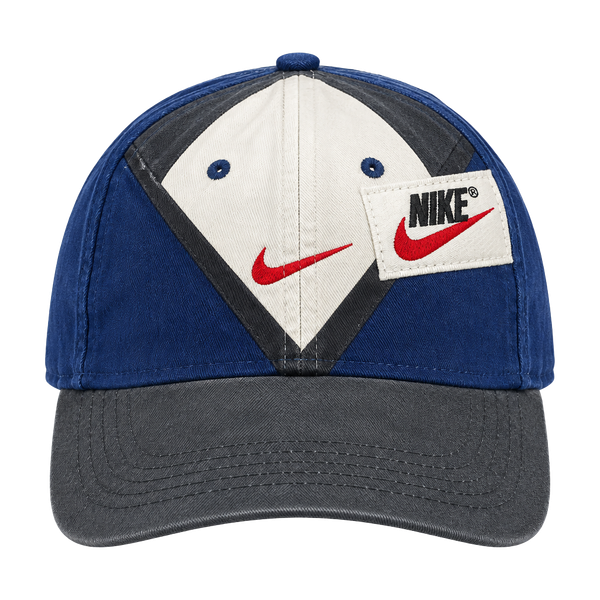 Vintage Nike Snapback Hat Blue Orange Swoosh 90s